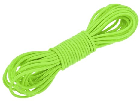 DMiotech 3mm Gummiseil 7.6 M Fluoreszierend Grün Zeltstab Gummiseil | Kajak Tau Dehnband, Bungee Seil, Rundes Elastisches Seil, Marinequalität, Schweres Polyester, Für DIY Projekte Befestigungen