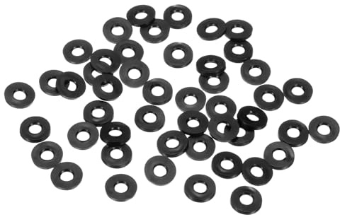 M METERXITY 60 Pcs Kit de Rondelles en Caoutchouc Assorties Noir M5, 5mm ID 11mm OD 1.6mm d'Épaisseur, Rondelles Plates en Caoutchouc pour Tuyaux de Douche pour Vis/Robinets Domestiques