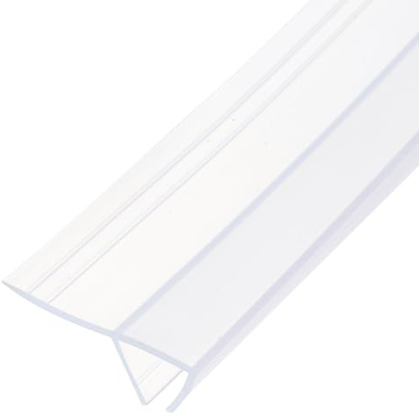 Sourcing Map Joint de porte de douche de type F – Balayage latéral en silicone pour verre de 9,5 mm, joint de porte transparent sans cadre de 330,2 cm de long pour arrêter les fuites