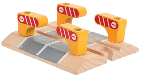 ibasenice Wooden Train Track Accessories Intersection Rails Road Block for Railway Train Plaything Educational Diy
