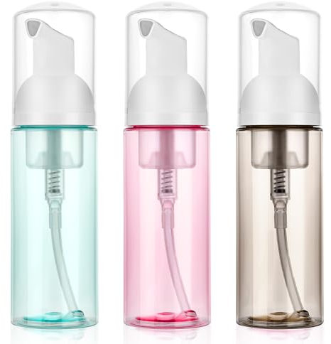 AOZUO 60ml/2oz Foam Pump Bottles, 3PCS Empty Travel Foaming Dispenser Refillable Mousse Bottle Travel Size Foam Pump Bottle for Hand Soap Lash Cleanser Shampoo Face Wash