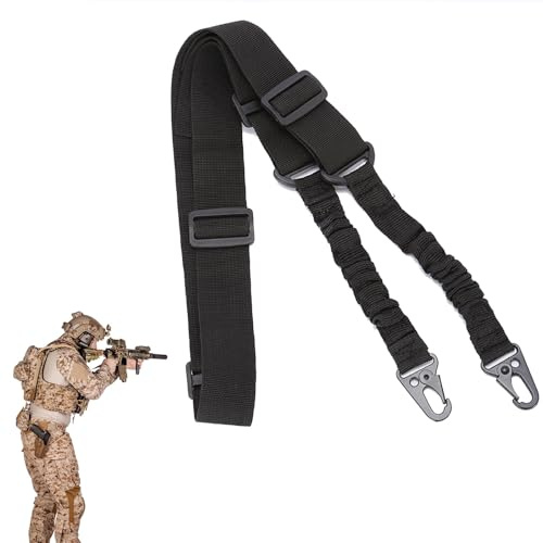 Bretelles à Fusils,Sangle de Fusil à Deux Points,Bretelles à Fusils de Chasse,Sangle Tactique pour Fusil,Bretelle de Pistolet,Longueur Réglable Sangle de Carabine