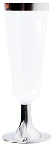 KWMAEEUID Glass Wine Glass Champagne Glass, 6pcs Plastic Rimmed Red Wine Ice Cream Cup Tasting Rose Gold Dessert (150ML Silver)