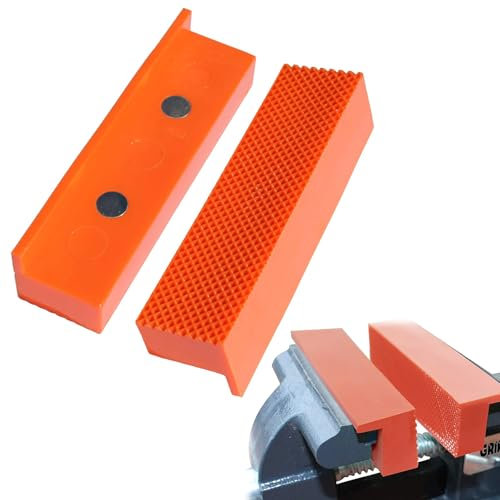 Ganasce Protettive per Morsa, 101 mm Mordazas de Repuesto con Magnete, Copriganasce Magnetiche, Morbide Ganasce di Protezione per Morsa, Accessorio per Pinza a Tigre, in Nylon, 2 Pezzi