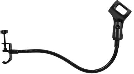 Schwanenhals Mikrofonständer für Tisch, 1 Satz Schwarz | Eisen und Abs, Stabiler Aufbau, Mikrofonclip Enthalten, für Verschiedene Mikrofongrößen