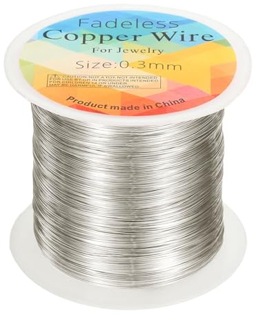 sourcing map Artistic Wire 328ft Length 28 Gauge Copper Craft Jewelry Wrapping Wire Tarnish Resistant Beading for Jewelry Making Supplies Crafting, White