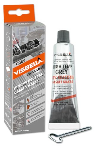 Visbella Alta temperatura Gasket Maker Neutral RTV Junta, aceite y agua, flexible, junta de silicona, para la reparación de motores 99g (gris)