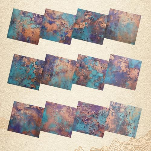 GORGECRAFT 24 Blatt Verwittertes Scrapbook Papier 15 x 15cm Vintage Dekorativer Bastel Hintergrund Papierblock Für Scrapbooking Papierbasteleien Journale Planer Kartenherstellung Tagebuch Album Dekor