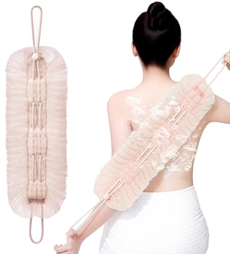 Esponja de 2 en 1 esponjosa corporal para lavado | Bola De Malla Exfoliante Para Ducha, Limpieza Corporal Esponja de Baño Pulidora, Puff, Bola, para Mujeres, Adultos, Familia,