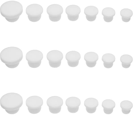 LOORGVEL 21Pcs Silicone Salt Shaker Stoppers Pepper Shaker Cap Replacements Reusable Hollow Seal Plugs for Kitchen Bottles Flexible Bottle Seal Caps for Fresh Storage