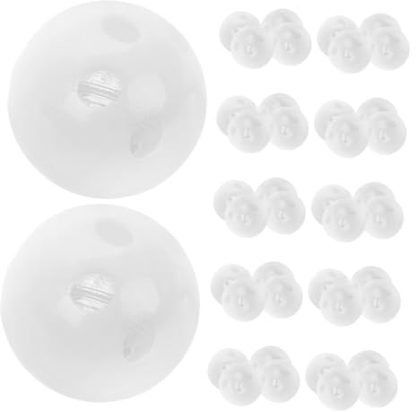 24mm Weiße Rasselkugeln aus Kunststoff, 100 Stück für Reparaturen | Geräuscherzeugend und Widerstandsfähig, Passend zu Babyrasseln Sowie Geräuschspielzeuge für Haustiere, Heimwerkerprojekte