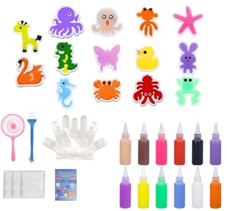 Mȧgic Wasserspielzeug-Bastelsets Für Kinder, Mit Leuchtenden Farben, 12 Flaschen/14 Formen, Squi̇shy-Maker-Spielzeug, Künstlerbedarf, Kunsthandwerk, Kinderfreundlich, Für Alter 4-8 6-8