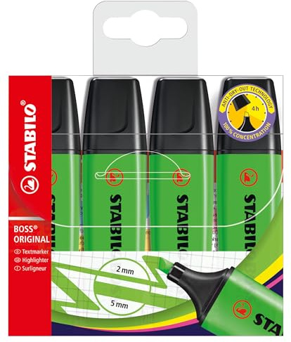 STABILO - Textmarker - BOSS ORIGINAL | 4er Pack, grün