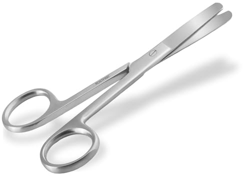 Bastelschere Papierschere Schere mit gerader abgerundeter Schnittfläche | Mehrzweckschere Edelstahl Rostfrei für Basteln, Haushalt und Büro 10,5 cm
