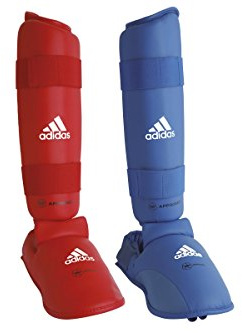 Adidas Martial Arts WKF Karate Schienbein und abnehmbarer Spann Pads, rot, M