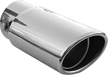 Universell Auspuffblende Oval Endrohr Edelstahl Auto Endrohrblenden Auspuffendrohr Auspuffrohr Tuning Schalldampf Blende Sport Rund Chrom Auspuffspitzen