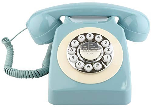 Sangyn Classic Retro Telephone Vintage Style Cord Phone with Push Button Old Fashioned Landline Desk Phone for Home Office Hotel and Bar