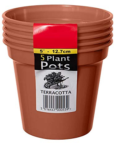 ACCURATE Garden Pot (Set of 5) Ideal for cultivation of cuttings or pricking out-Terracotta COLOUR- Size (5 inch/12.7 cm) (1)