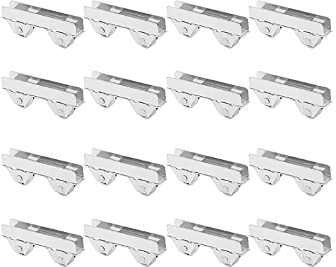 UFURMATE Glastür Radklemme, 16 Stück Silber Metall Schrank Glas Türrollen Showcase Glas Tür Rad Riemenscheibe Klemmen für 5-6mm dicke Glastüren