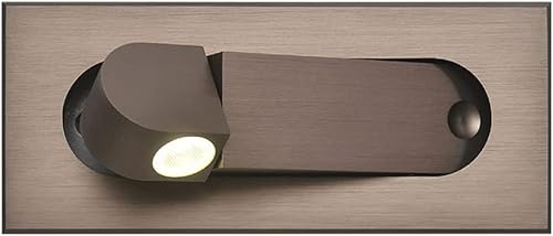 SHREALMS Lampe de lecture encastrée 3W LED Tête de lit Spot?Applique murale moderne?Projecteurs muraux de chevet d'hôtel avec interrupteur poussoir 350 ° Rotatif?Luminaire d'accentuation 4000 K (C)