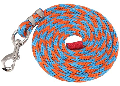 Tissting Führstrick Mit Panikhaken Für Pferd, 4m/13 Fuß Länge, Blau Orange - Strapazierfähiges Nylonlegierungsseil Für Training Und Spielzeit Mit Pferden, Vieh Und Haustieren
