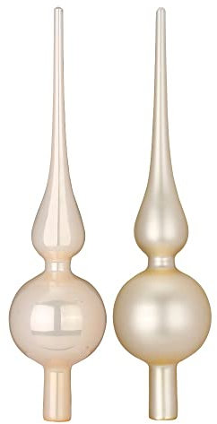 Christbaumspitze Glas 28cm x 1 Stück Matt oder Glanz Sortiert Weihnachtsbaumspitze Champagne
