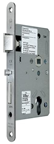 SSF Automatik FH Panikschloss Türschloss Selbstverriegelnd für Profilzylinder 65/72/9, Edelstahl Stulp: 24 x 235mm abgerundet incl. SN-TEC Montagematerial (DIN LINKS)