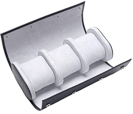 misppro 3 Slots Retro Leder Uhrenrolle Reise Fall Uhrenbox Organizer Elastische Uhr Aufbewahrung Fall Geschenke für Business Geburtstag Geschenke Muttertag 1 Stück