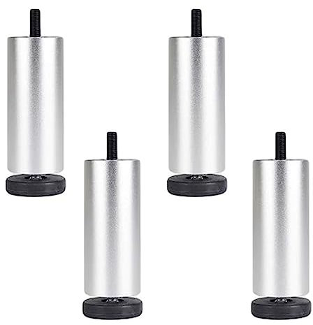 WSZGRJDM 4 Stück Möbelfüße, Aluminiumlegierung SofaFüße, Ø 38 Höhenversteller für Schrankfüße Bett Beine/Sofa Beine/Tischbeine, Möbelbein mit Gewinde – M8-Gewinde(Gold/schwarz/Silber)