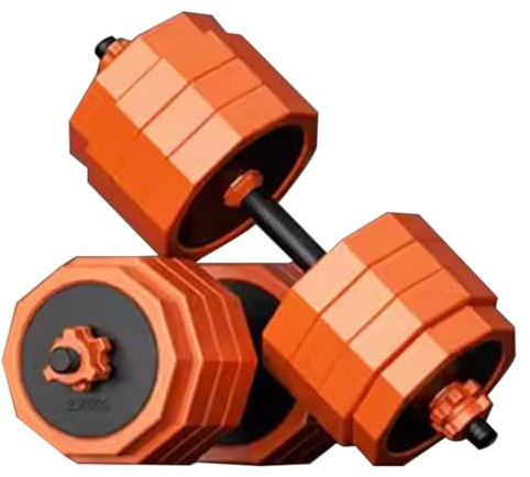 Verstellbare Hanteln 2er Set Krafttraining Für Männer Einstellbare Hanteln, Heimmodisches Bauchmuskeltraining Hantel, 12-seitiges Anti-Roll-Design, Fitnessgeräte (Color : Orange, S : 20kg/44lb*2pcs
