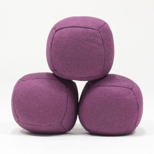 Zeekio Astro Juggling Ball Set - 100g Shredded Rubber Filled - Super Soft - Set of Three (3) (Purple)