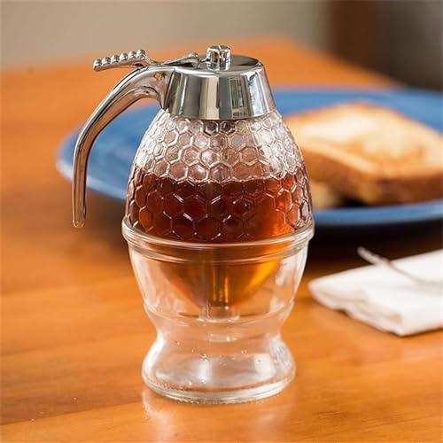 TEMU-SC 200ml honey dispenser drip free, honey jar, syrup dispenser, honey pot, honey container(Acrylic)(small)
