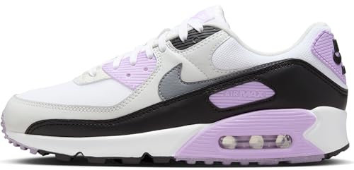 Nike Air Max 90, Sneaker Donna, White Cool Grey Lilac Photon Dust, 36 EU