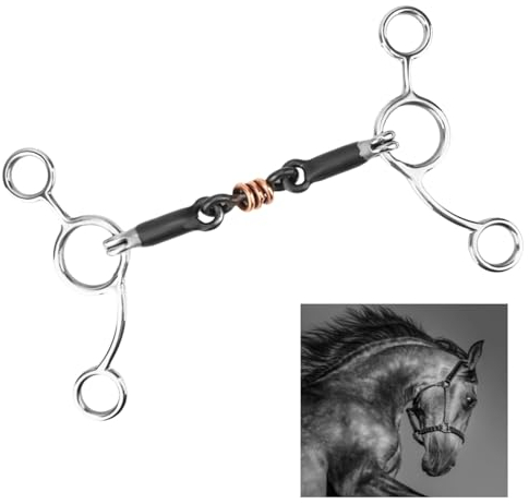 Pferde-Edelstahlmaul, Komfort-Trensen-Pferdegebiss, Lose Ring-Trensengebiss Mit Schwarzem Stahlmaul Für Pferde