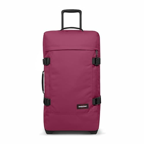 EASTPAK Tranverz M Koffer 78L (67 x 35,5 x 30 cm), mittelgroßer Reisekoffer mit Rollen, leichtes Gepäck mit 2 Fächern, Teleskopgriff & TSA-Schloss - Wine Burgundy