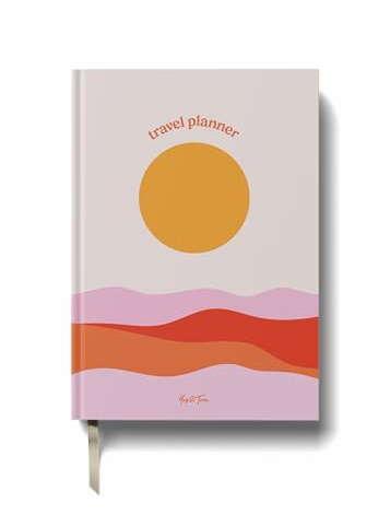 Yop & Tom Sunset Travel Planner - Vacation Planner with 7 Trips, Budget, Accommodations, Space for Journaling, Memories and More