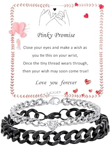 Fehki Matching Couple Cuban Chain Bracelets for Womens Men Gifts with Card | Gifts for Boyfriend Husband Soulmate Girlfriend, Perfect for Valentine's Day Anniversary Birthday Occasions