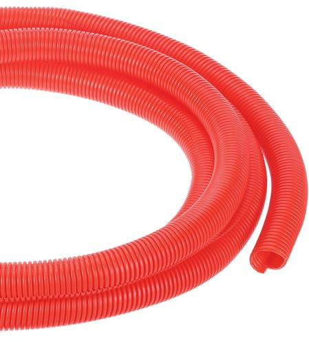 DMiotech 3meter Wire Loom Split Tubing 19mm, Cord Protectors from Pet Flexible Conduit Cable Management for Office, Home, Garden, Red