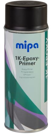 MIPA 1K-Epoxy-Primer-Spray - 400 ml Rostgrundierung & Füller - Schwarz | Schnell trocknende Epoxidharz-Grundierung mit hoher Füllkraft, sehr guter Schleifbarkeit und aktivem Korrosionsschutz.
