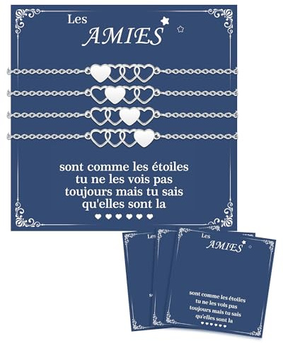 CheersLife Cadeau Meilleure Amie, Bracelet D'amitié pour 4