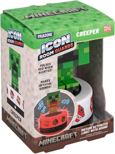 Paladone Minecraft Creeper - Luce notturna con sensore di movimento, lampada a LED con licenza ufficiale e allarme di sicurezza, per camera dei bambini, adolescenti, casa, regalo per giocatori