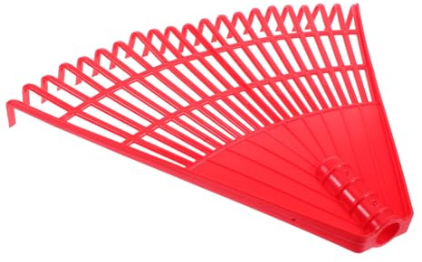 Toddmomy Rastrello da Giardino 21 Denti in Plastica Rosso, Attrezzo per Rastrelli per Prati e Foglie Pesanti, Leggero e Compatto per Pulizia Foglie, per Giardinaggio All’aperto e Prato