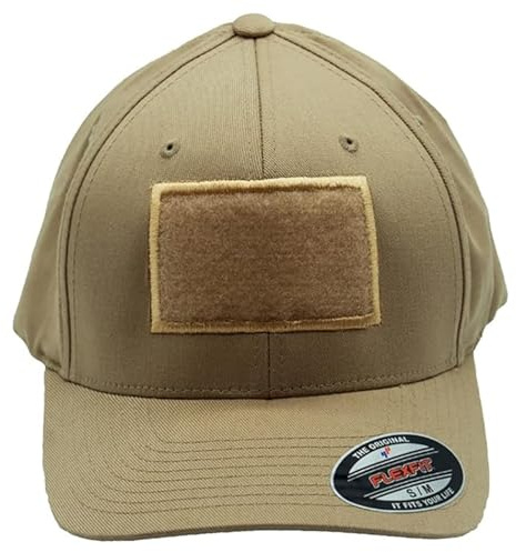 Café Viereck ® Unisex Flexfit Wooly Combed Tactical Cap– mit Flauschfläche für Klett Patches (9 x 6 cm) – für Männer und Frauen