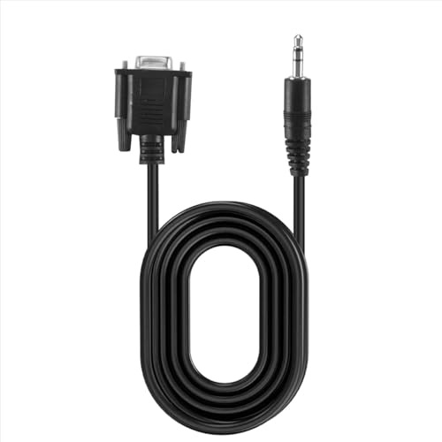 Lafeier Cable VGA hembra DB9 de 9 pines, DB hembra a TRS de 3,5 mm (1/8 pulgadas) estéreo macho cable de datos serial, 6 pies