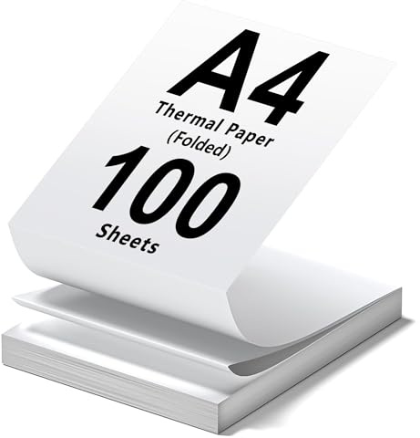 (100 Fogli) Carta Termica A4 per Stampante,Carta Termica A4 Pieghevole,Compatibile con la Maggior Parte Delle Stampanti Termiche,Senza BPA,Adatto per Documenti, Siti Web e Foto