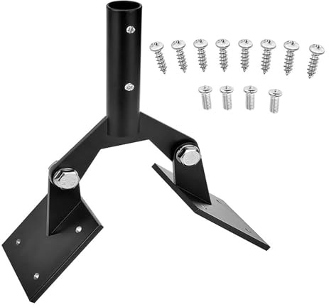 Lawnoval Staffa di montaggio per banderuola in acciaio con hardware, regolabile per pali fino a 1,9 cm, adatta per palette, antenne, aste per bandiere, colore nero