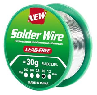 Étain de soudure 1 mm 30g, Étain à Souder Avec Flux, fil a souder sans plomb, Soudure Étain Avec Noyau de Colophane, Sn99.3% Cu0.7% pour Petite Soudure Fine Composant Electronique
