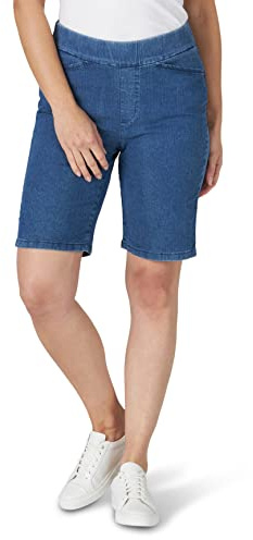 Chic Classic Collection womens Relaxed Fit Flat Front Elastic Waist Bermuda shorts, Mid Shade, 18 US