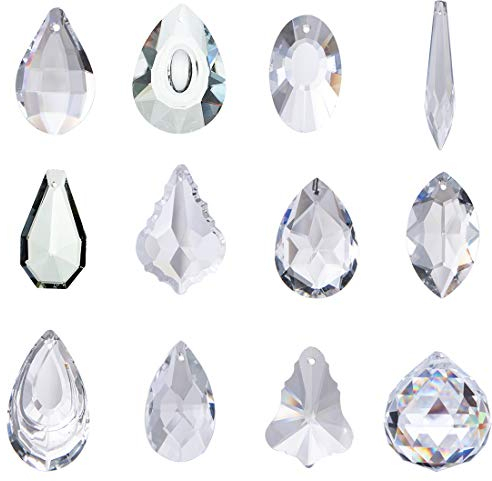 Pack of 24 Clear Crystal Suncatcher Chandelier Lamp Lighting Drops Pendants,Hanging Glass Ball Prisms Window Home Decor