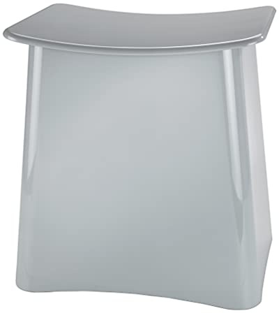 WENKO Maximex Wing Badhocker und Wäschekorb, Hocker mit Deckel und herausnehmbarem Wäschesack, Kunststoff, Fassungsvermögen 33 L, 45 x 48 x 33 cm, Grau